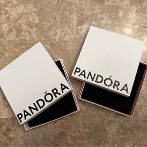 Empty Pandora White and Pink Jewelry Boxes (Set of 2)